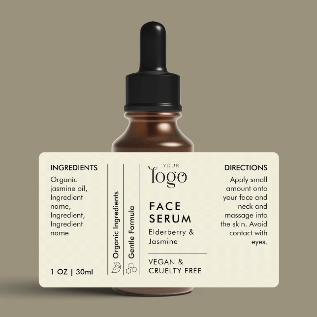 Neutral Logo 1OZ Dropper Bottle Waterproof Label (Creator Uploaded)