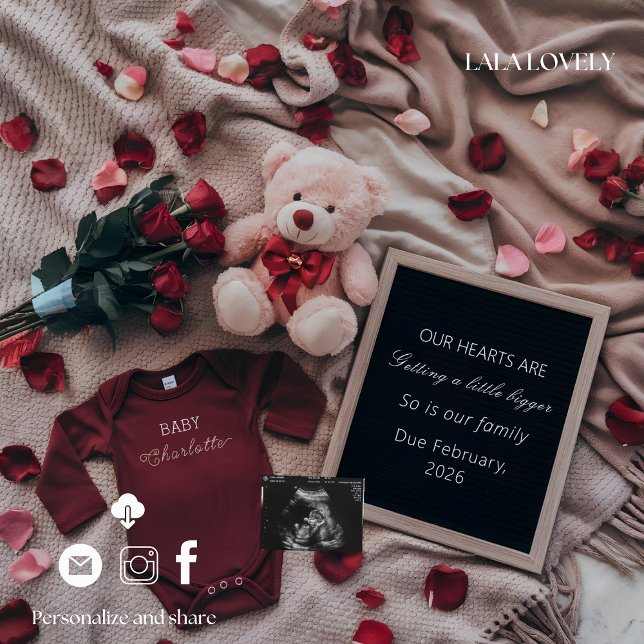 Neutral love themed  Pregnancy Announcement Card (Creator Uploaded)