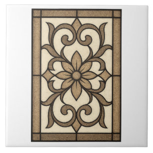 Neutral Mandala Edge Tile 