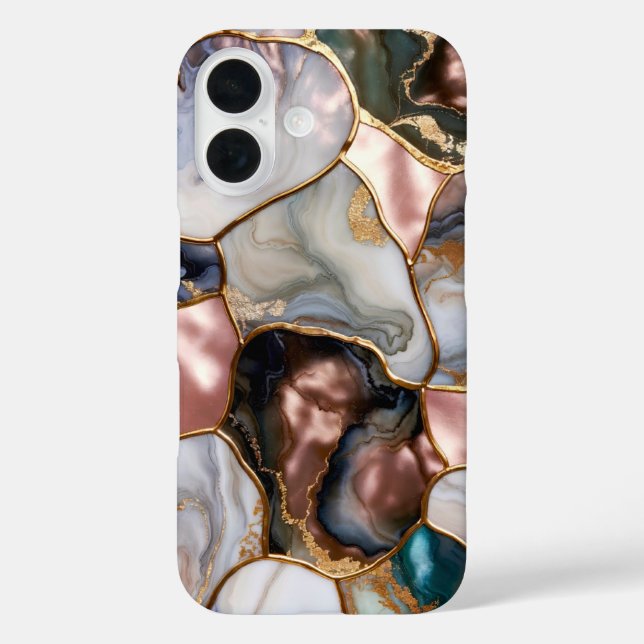 Neutral Marble Phone Case Gold Luxury Abstract (Back)