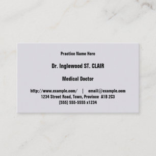 Neutral Medical Specialist Business Card