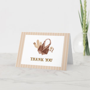Neutral Minimal Boho Cactus Cowgirl Baby Shower  Thank You Card