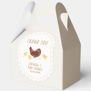 Neutral Minimal Boho Farm Chicken Baby Shower Favor Box