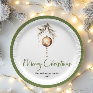 Neutral Minimal Christmas Custom Family Name Plate