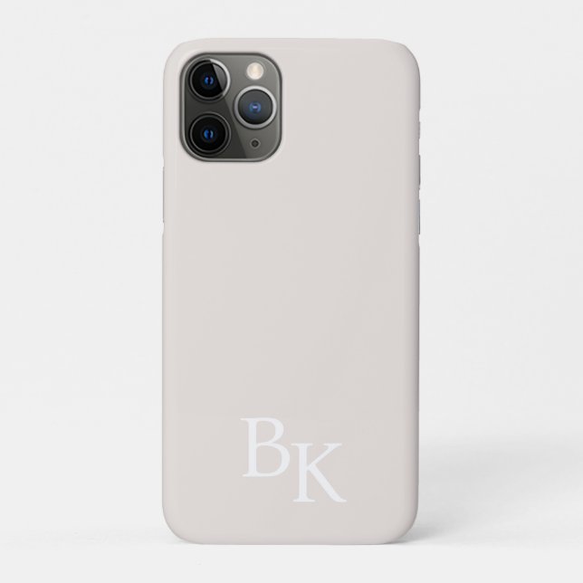 Neutral  Minimal Personalized Initial Monogram Case-Mate iPhone Case (Back)