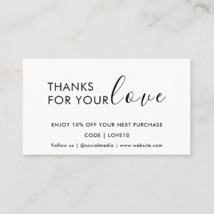 Neutral Minimal Thank You Coupon Insert