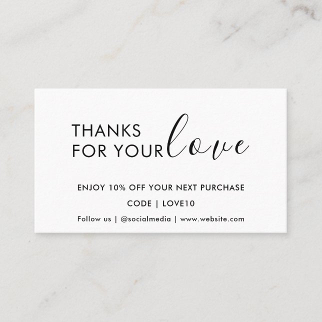 Neutral Minimal Thank You Coupon Insert (Front)