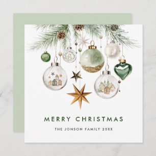 Neutral Minimalist Boho Christmas Composition Holiday Card