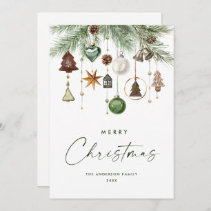 Neutral Minimalist Boho Christmas Composition Holiday Card