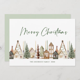 Neutral Minimalist Boho Christmas Composition Holiday Card