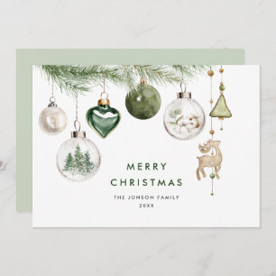 Neutral Minimalist Boho Christmas Composition Holiday Card