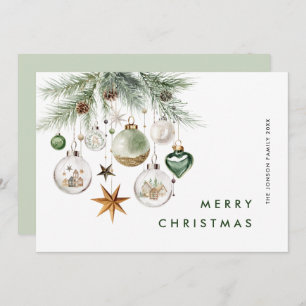 Neutral Minimalist Boho Christmas Composition Holiday Card