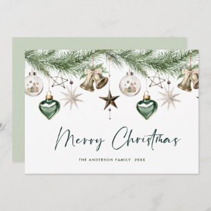 Neutral Minimalist Boho Christmas Composition Holiday Card