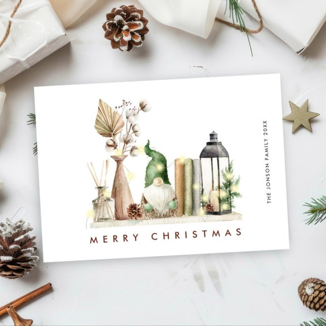 Neutral Minimalist Boho Christmas Composition Holiday Card (Creator Uploaded)