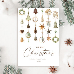 Neutral Minimalist Boho Christmas Composition Holiday Card