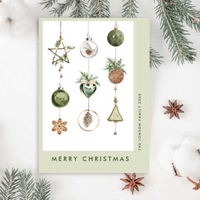 Neutral Minimalist Boho Christmas Composition Holiday Card (Creator Uploaded)