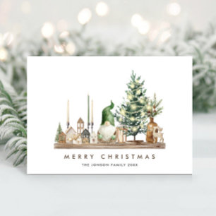 Neutral Minimalist Boho Christmas Composition Holiday Card