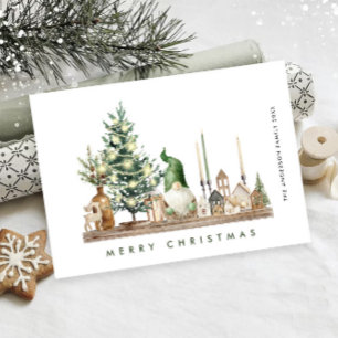Neutral Minimalist Boho Christmas Composition Holiday Card