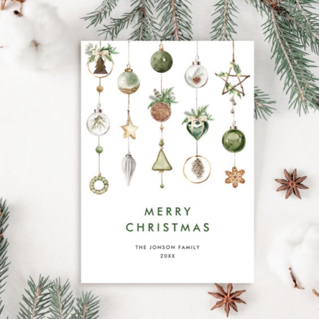 Neutral Minimalist Boho Christmas Composition Holiday Card (Creator Uploaded)