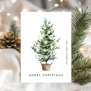 Neutral Minimalist Boho Christmas Composition Holiday Card