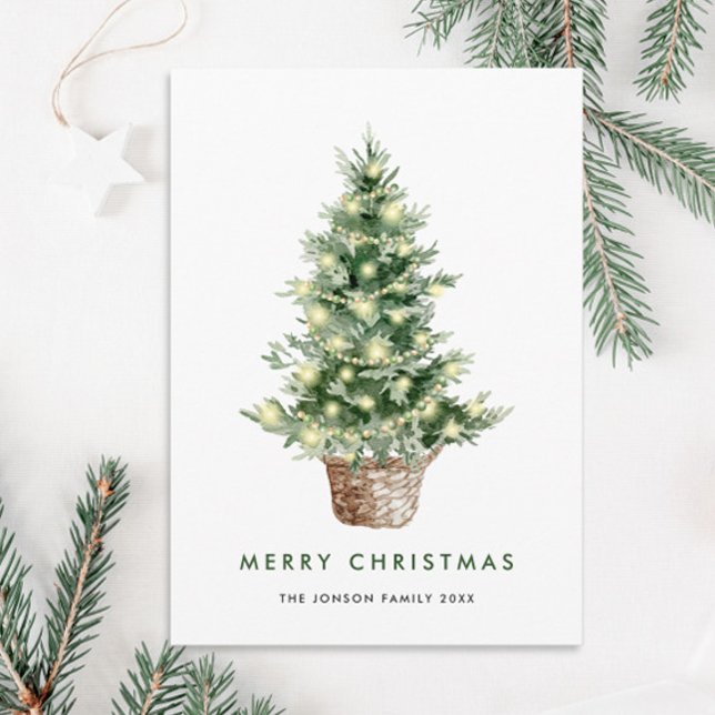 Neutral Minimalist Boho Christmas Composition Holiday Card (Creator Uploaded)