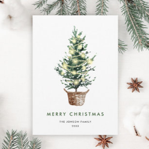 Neutral Minimalist Boho Christmas Composition Holiday Card