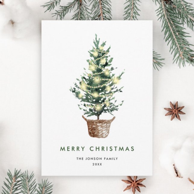 Neutral Minimalist Boho Christmas Composition Holiday Card (Creator Uploaded)