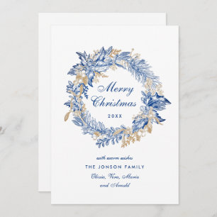 Neutral Minimalist Boho Christmas Composition Holiday Card