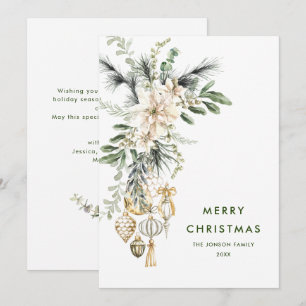 Neutral Minimalist Boho Christmas Composition Holiday Card