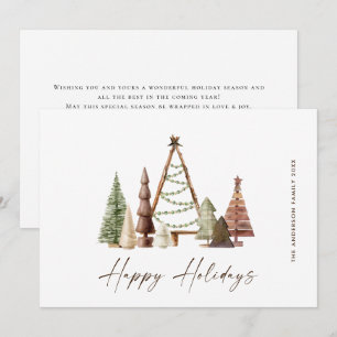Neutral Minimalist Boho Christmas Composition Holiday Card