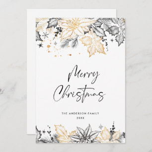 Neutral Minimalist Boho Christmas Composition Holiday Card