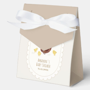 Neutral Minimalist Boho Farm Chicken Baby Shower Favor Box
