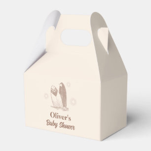 Neutral Minimalist Boho Surfboard Baby Shower Favor Box