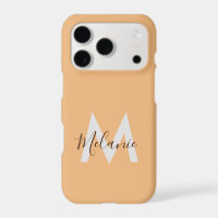  Neutral Minimalist modern orange monogram 