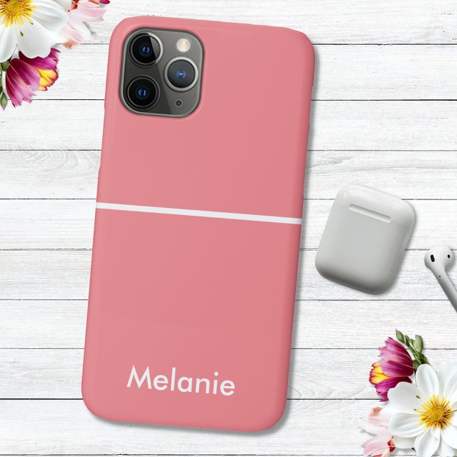 Neutral Minimalist modern orange monogram Case-Mate iPhone Case (Creator Uploaded)