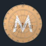 Neutral Minimalist modern orange monogram  Dartboard<br><div class="desc">Take your game room to the next level with this stylish, neutral minimalist dart board featuring a modern orange design and customizable monogram. Personalize it with your family name for a one-of-a-kind touch that blends elegance with entertainment. Perfect for family gatherings, friendly competitions, or as a personalized gift for dart...</div>