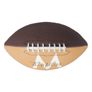 Neutral Minimalist modern orange monogram Football