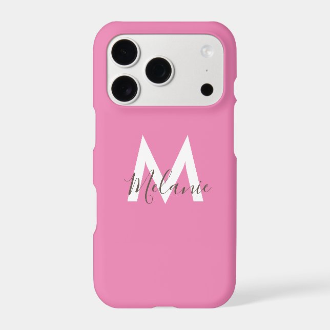 Neutral Minimalist modern pink monogram (Back)