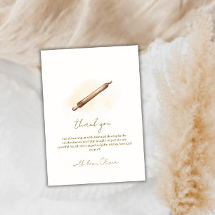 Neutral Minimalist Pastry Chef Baby Shower Thank You Card