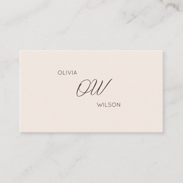 Neutral Minimalist Professional Business Card (Front)