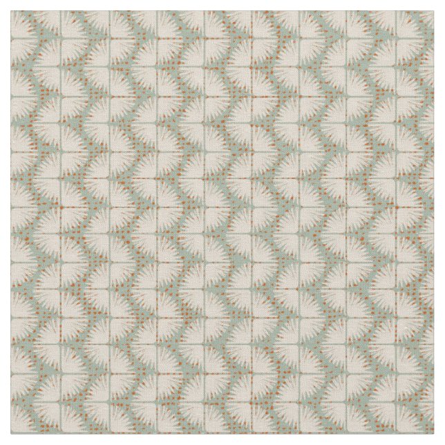 Neutral minimalist soft lines mudcloth mint fabric (Close Up)