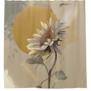 Neutral Minimalist Sunflower Outline