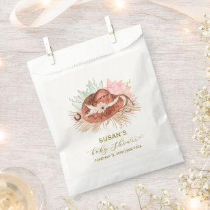 Neutral Modern Boho Cactus Cowboy Hat Baby Shower  Favour Bag