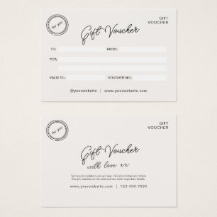 Neutral Modern Business Voucher Gift Certificate