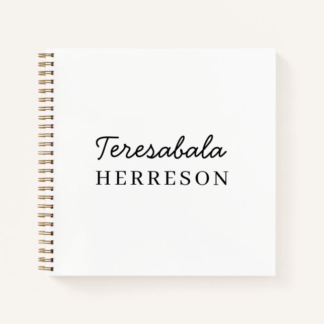 Neutral Modern Minimalist Monogram Notebook (Front)