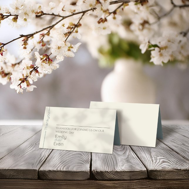 Neutral Modern Minimalist Wedding Place Card (Creator Uploaded)