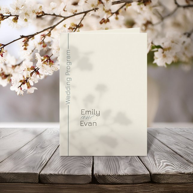 Neutral Modern Minimalist Wedding Program (Creator Uploaded)