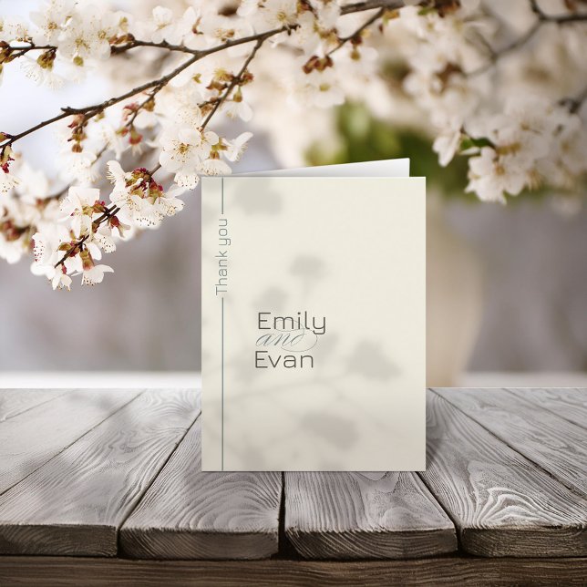 Neutral Modern Minimalist Wedding Thank You Card (Creator Uploaded)