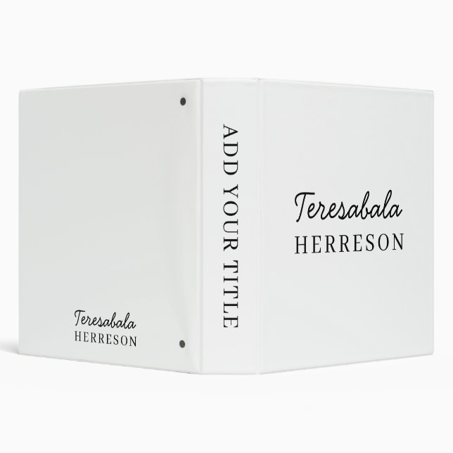 Neutral Monogram Modern Minimal Design Binder (Background)