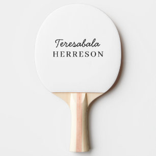 Neutral Monogram Modern Minimalist Stylish Design Ping Pong Paddle